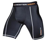 Meister MMA Compression Rush Fight Shorts w/Cup Pocket - Black - X-Large (36-37)