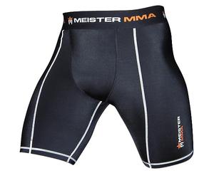 Meister MMA Compression Rush Fight Shorts w/Cup Pocket - Black - X-Large (36-37)