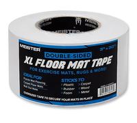 Meister Nastro Adesivo XL Bifacciale per Tappetini da Pavimento - Fissa Tappetini da Allenamento e Tappeti - 7,6cm x 27,4m