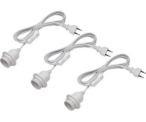 Meister Portalampada E27 - 3,5 metri - bianco - 3 pezzi - con interruttore on/off - ideale per progetti fai da te - adatto per lampade a stelo e a sospensione/cavo per lampada fai da te / 7443890