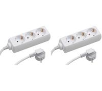 Meister - Prolunga con spina con contatto di terra 3-fach 5 m Bianco (Confezione da 2)
