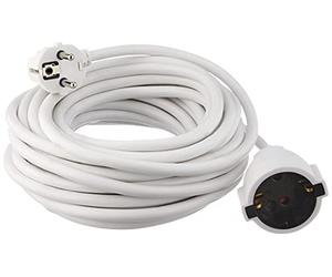 Meister - Prolunga con terra, in plastica, per interni, IP20, con protezione per bambini, prolunga Schuko, Bianco, 7432910