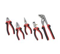 Set pinze assortite, Spelafili, Tronchese frontale, Pinza universale, Pinza becchi tondi, Pinza regolabile, Manici con grip antiscivolo, Attestato TÜV GS, 5 pezzi