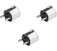 Meister Spina con contatto di protezione, 3 pezzi, in plastica, bianco, 250 V, 16 A, sezione massima del cavo 2,5 mm², IP20 per interni, ingresso laterale, spina Schuko con scarico della trazione