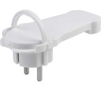 Meister spina piatta bianca - con archetto pieghevole - adatto per cavi con 1,5 mm2 sezione cavo - IP20 interno/protezione contatti angolare extra piatto/spina Schuko/7421070