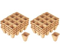 Meister Sunflower FLOR79115 Set da 48 Vasetti, Biodegradabili, Quadrati, 4 cm (Confezione da 2)