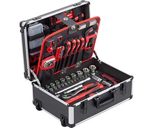Meister Trolley attrezzi 238 pezzi - Set utensili - Ruote, manico telescopico / Valigetta attrezzi completa / Cassetta su ruote / Scatola utensili professionale / 8971480