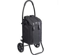 Meister Trolley e zaino per la spesa, 45 l, pieghevole, con zaino e telaio rimovibili, borsa impermeabile, con gancio per carrello della spesa, colore nero