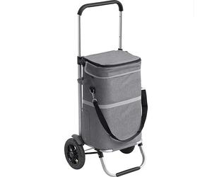 Meister Trolley per la spesa, pieghevole, 45 l, con borsa termica da 13 l, impermeabile, manico telescopico e pneumatici