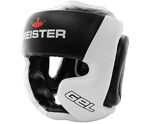 Meister Uomo Gel Fullface Training Head Guard MMA, Boxe e Muay Thai, Donna Ragazza Ragazzi Uomo, White/Black, Large/X-Large