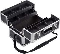 Meister Valigetta multiuso 355 x 240 x 225 mm - Ampio spazio - Piccoli scomparti divisibili - Chiudibile - Include 2 chiavi e tracolla/valigetta cosmetica/forbice / 9095040 nero