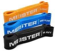 Meister X Band a Larghezza Comfort 41" x 2" Fasce di Resistenza - Fasce Loop Extra Larghe Premium - Set da 3 / Resistenza Media