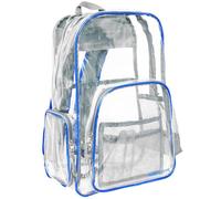 Meister Zaino trasparente a tutti gli accessi - Soddisfa i requisiti della borsa di sicurezza per eventi e scuole, Trasparente - Blu / Grigio, 11.5" x 17" x 5" - 16L capacity, Computer portatile