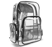 Meister Zaino trasparente con accesso completo, soddisfa i requisiti della borsa di sicurezza per la scuola e gli eventi, nero, 11.5" x 17" x 5" - 16L capacity