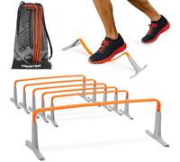 Meister ZoomFlex Ostacoli da Agilità con Borsa - Allenamento di velocità Modulare Flex-Safe - 15cm Arancione Alta visibilità - Confezione da 6