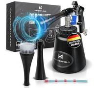 MEISTERHELD Pistola per pulizia ad aria compressa, pulitore preciso a secco e umido per auto, tappeti & Co - pistola ad aria compressa con serbatoio dell'acqua, spazzola e valvole dosatrici