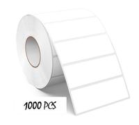 Meitaat - 1000 etichette autoadesive bianche rettangolari, 76 x 25 mm, per codifica a colori, rimovibili senza lasciare tracce, rotolo per trasloco