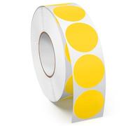 Meitaat 1000 Pezzi Bollini Adesivi Rotondi Gialli Colorati 25 mm Autoadesivi Etichette Circolari in Vinile e Impermeabili per Uffici e Magazzini