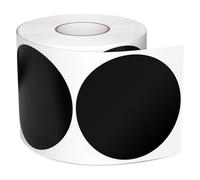 Meitaat 500 pz Adesivi rotondi Stickers 76 mm Etichette a cerchio con codifica a colori Impermeabile Rotolo Punti di marcatura Nero
