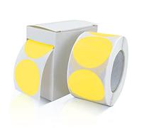 Meitaat Bollini Adesivi Tondi Gialli 38 mm Colorati in Rotolo 500 Pezzi | Etichette Autoadesive con Scatola Dispenser, per Barattoli e Contenitori, Classificazione, Facili da Staccare e Applicare