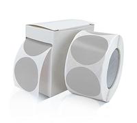 Meitaat Bollini Adesivi Tondi Grigi 38 mm Colorati in Rotolo 500 Pezzi | Etichette Autoadesive con Scatola Dispenser, per Barattoli e Contenitori, Classificazione, Facili da Staccare e Applicare