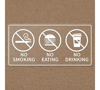 Meitaat Cartello autoadesivo per finestrini, con scritta in lingua inglese "No Smoking No Eating No Drink", 5,1 x 10,2 cm, in vinile, rimovibile, per auto, auto e taxi, confezione da 10