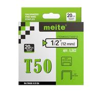 meite Graffette T50, graffette resistenti da 1/2 pollici per pistola graffatrice, calibro 20 3/8 pollici corona zincata graffette (1.512 pezzi)