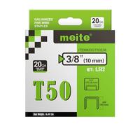 meite Graffette T50, graffette resistenti da 3/8 di pollice per pistola per graffette, calibro 20 3/8 di pollice corona zincata graffette (1.512 pezzi)