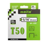 meite Graffette T50, graffette resistenti da 5/16 pollici per pistola graffatrice, calibro 20 3/8 pollici corona zincata graffette (1.512 pezzi)