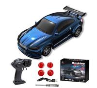 Meiurlex 1:64 Mini RC Drift Car, auto radiocomandata da 2,4 GHz, 4 WD, con faro LED, auto giocattolo, desktop RC per adulti