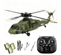Meiurlex K200 Black Hawk RC elicottero, 6CH telecomando elicottero modello con posizionamento del flusso ottico e volo invertito, simulazione aerei militari acrobatici per principianti