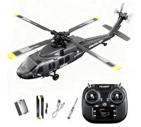 Meiurlex K200 Black Hawk RC elicottero, 6CH telecomando elicottero modello con posizionamento del flusso ottico e volo invertito, simulazione aerei militari acrobatici per principianti