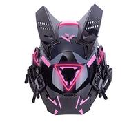 Meiurlex Maschera punk futura con luce rosa per cosplay di Halloween