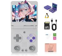 Meiurlex RG34XXSP - Console portatile da gioco IPS, 3,4 pollici, sistema Linux Retro, con scheda TF da 256 G, 11000 + giochi, console arcade per adulti