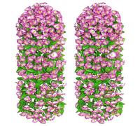 MEIVINES Fiori Finti Piante Finte Da Esterno 2 Pezzi Fiori Di Edera Rosa Finti Fiori Di Vite Pendenti Artificiali Realistici Fiori Finti Pendenti Da Esterno Gloria Mattutina Per Matrimonio Giardino