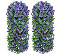 MEIVINES Fiori Finti Piante Finte Da Esterno 2 Pezzi Fiori Di Edera Viola Finti Fiori Di Vite Pendenti Artificiali Realistici Fiori Finti Pendenti Da Esterno Gloria Mattutina Per Matrimonio Giardino