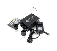 MEIVIYA Illuminazione Ottica a Doppia Testa App Intelligente Motore in Fibra Scintillio Cavo di Controllo vocale Effetto Stellato Plafoniere Lampada 28 Tasti(Car Plug,No Fiber)