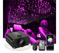 MEIVIYA Kit luci da soffitto a Stella in Fibra Ottica RGBW Twinkle da 16 W, Controllo Intelligente del Suono Tramite App, Motore LED for Auto, luci in Fibra Ottica con Cielo Stellato(B)