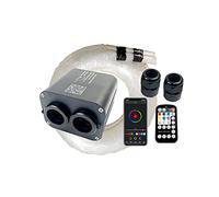 MEIVIYA Luci ottiche a Doppia Testa Bicolore Smart Phone App Twinkle Light Controllo Motore Tetto for Auto Cavo LED a soffitto Effetto Stellato(Car Plug,No Included Fiber)