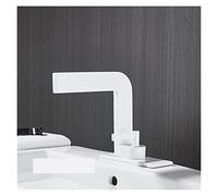 MEIVIYA Materiale Black Black Materiale Bagno della Vanity Rubinetto Rubinetto a Sette Rubinetto a Sette Sagomato Delicato Cascata Outlet Miscelatore Caldo e Freddo(White)