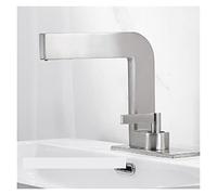 MEIVIYA Materiale Black Black Materiale Bagno della Vanity Rubinetto Rubinetto a Sette Rubinetto a Sette Sagomato Delicato Cascata Outlet Miscelatore Caldo e Freddo(Brushed Nickel)