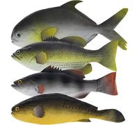 Meiwlong 4 Set di Pesci Artificiali Realistici per Decorazione da Tavola, Modello di Pomfret Marino Simulato, Display Misto per Matrimonio, Natale, Festival, Gioco, Festa, Cena