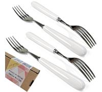 MEIYAHOME 20cm Maniglia In Ceramica Forchetta Principale Da Tavola Elegante In Acciaio Inossidabile Bistro Cucina Quotidiano Posata In Acciaio Inossidabile Lucidatura Specchio, Bordi Lisci (4)