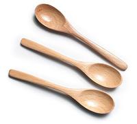 MEIYAHOME Cucchiaino da caffè in legno di faggio naturale, 15,2 cm, cucchiaio per tè pomeridiano, tempo libero, dessert, cucchiaino da tè, mescolatori in legno per zucchero, sale, miele, latte (3