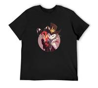 meiyan Hazbin Hotel Blitzo And Stolas T-Shirt Cartoon Tee Black XL