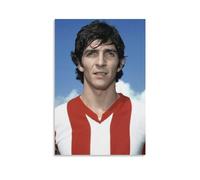 MEIYAN Poster artistico da parete con Paolo Rossi, l'attaccante del calcio italiano maschile, stampa su tela, poster artistico per la decorazione della stanza, 60 x 90 cm