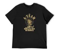 meiyan The A-Team Murdock T-Shirt Fun TV Series Film Mr. T. Hannibal Murdock Face Black L