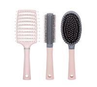 Meiyea 3 spazzole esfolianti per capelli, antistatiche, massaggianti, strumento per lo styling dei capelli, adatto per tutti i capelli bagnati o asciutti di ragazzi, ragazze e bambini, rosa