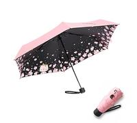 Meiyijia Ombrello compatto e pieghevole, protezione UV, portatile di Voy, Mini Lady Ombrello - Interruttore manuale - Rosa - motivo gatto - aperto 90 cm, 90cm