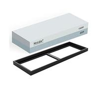 Meiyijia Pietra per Affilare 2-in-1, Affilacoltelli Professionale cote Combinazione - con Stand Silicone Antiscivolo (400/1000 Grit)
